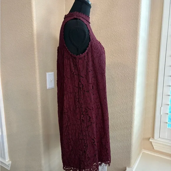 Xhilaration Burgundy Lace Mini Dress - Picture 2 of 7